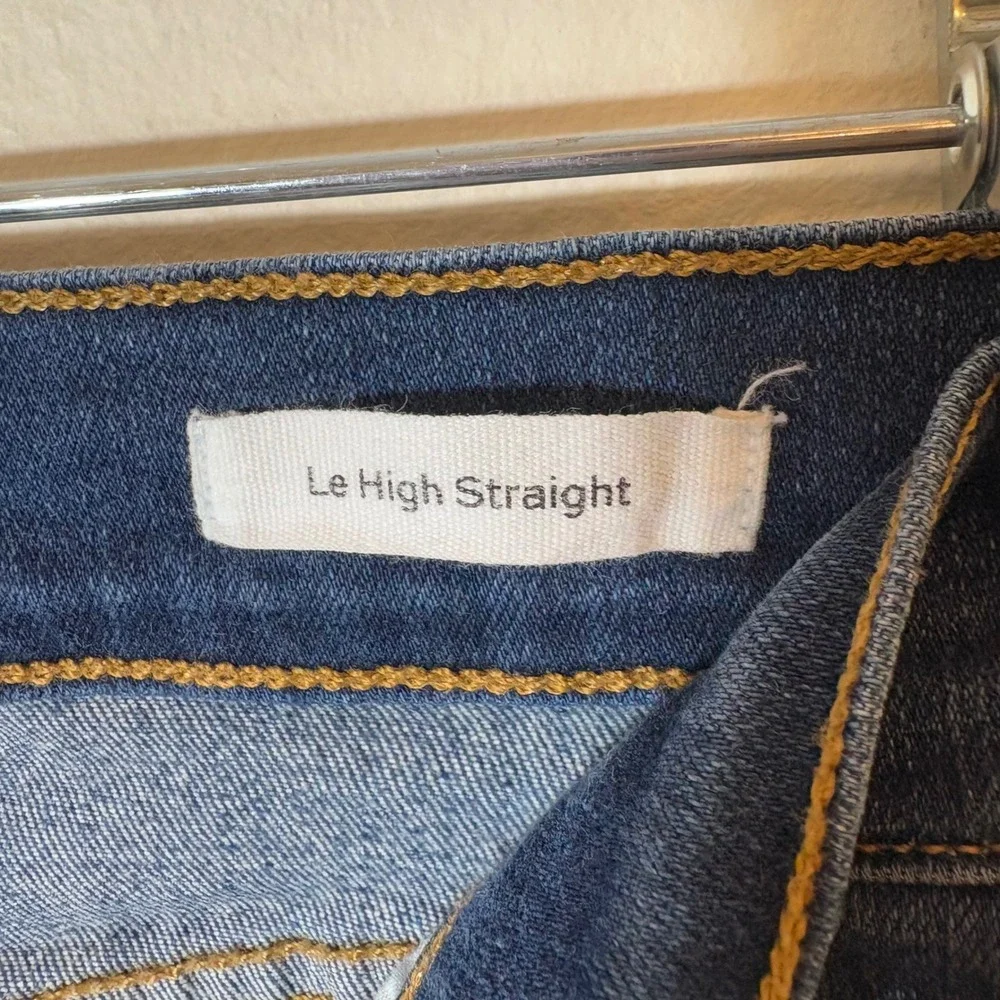 FRAME Denim Le High Straight Leg Jeans Size‎ 29 Dark Wash Frayed Hem